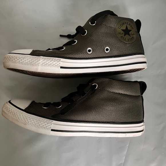 Converse Kids Chuck Taylor All Star Street Basket Weave Mesh Olive Green Sz 2.5 - Picture 4 of 9